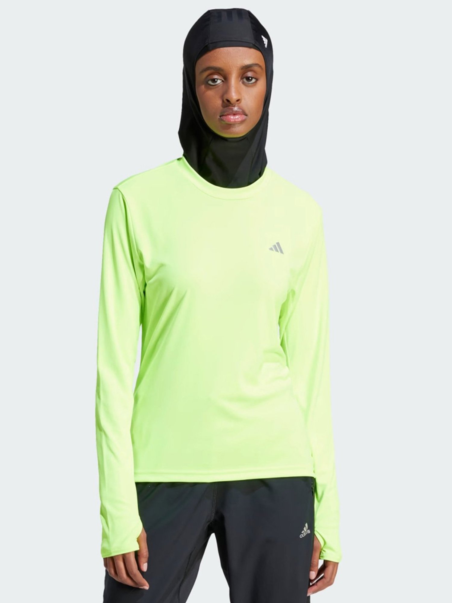 Buy adidas Green Full Sleeves Running T-Shirt for Women Online 