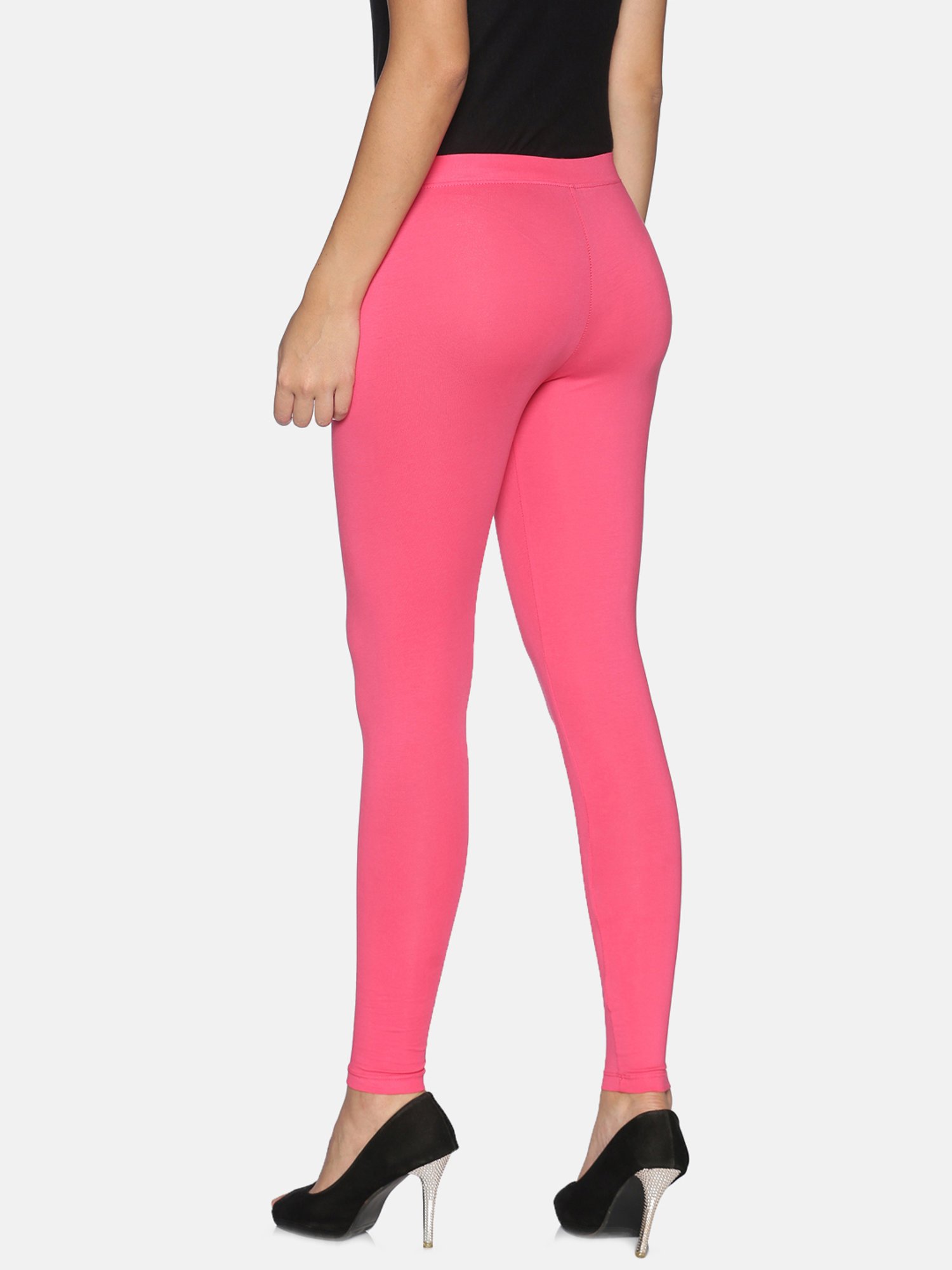 Women's Cerise Pink Color Ankle Length Stretch Legging – Trendsia