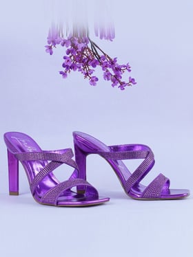 Purple discount sandals heels