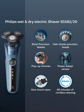 Philips Shaver Series 5000 Wet & Dry Electric Shaver (Blue)