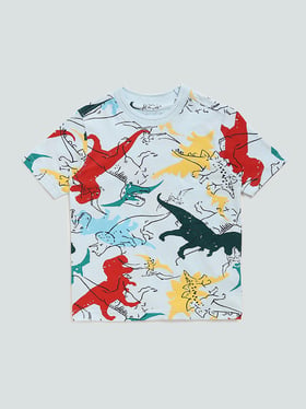 トップス dinoworks juice summer Parker Buy HOP Kids by Westside Multicolored Dino Printed Sky Blue T