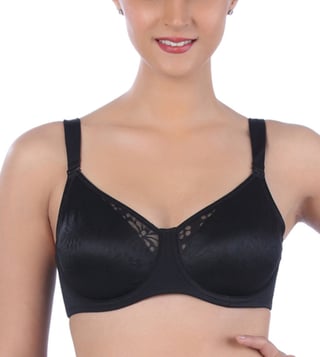 Buy Triumph Black Under-Wired Non-Padded Lace Minimizer Bra for
