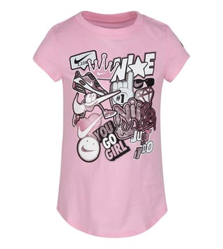 Kids Pink Printed T-Shirt