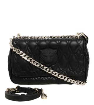 Just Cavalli Black Iconic Trend Quilted Medium Shoulder Bag
