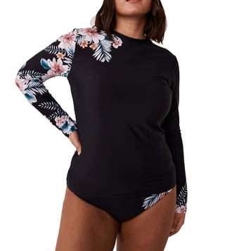 Floral Print Long Sleeve Rashguard - Floral print