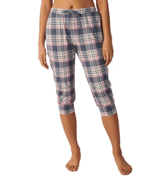 Recycled Fibers Lavender Plaid Fitted Capris
