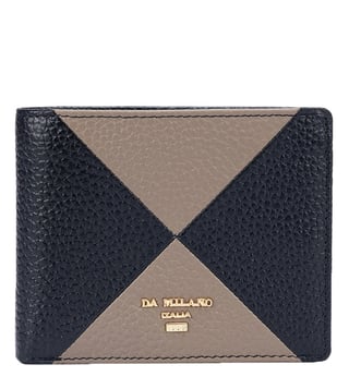 Da Milano Black & Taupe Leather Mens Wallet