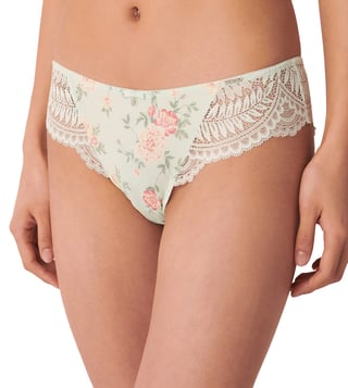 La Vie en Rose Microfiber and Lace Cheeky Panty