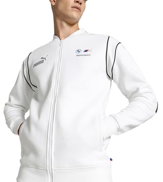 Puma BMW Motorsport Full Zip Sweatshirt Hoodie White Gray Logo