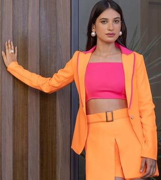 Women's Tangerine Orange Blazer