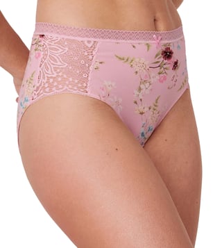 Lace Trim Super Soft High Waist Bikini Panty