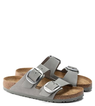 Buy Birkenstock Dove Gray Arizona Big Buckle Slide Sandals Online