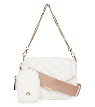 ALDO White MIRAEWIN Quilted Medium Shoulder Bag