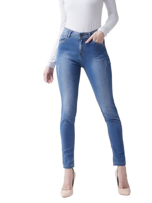 Miss Chase Blue Skinny Fit High Rise Jeans