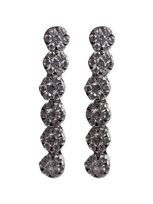 Buy Classic Faux Diamond Earrings With Silver Screw Fittings SKU8040 Online  in India - Etsy