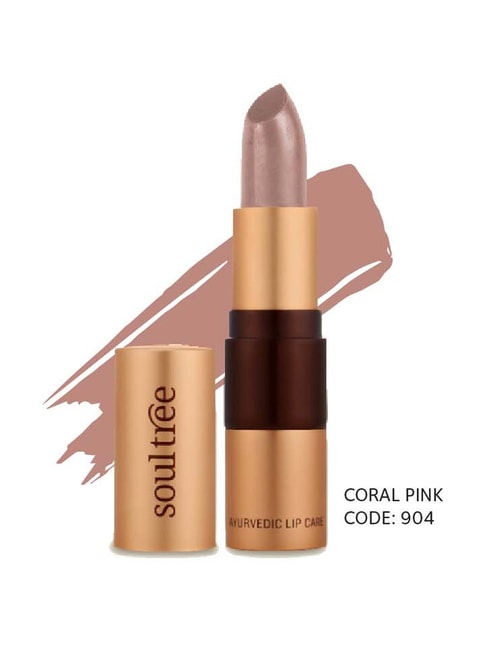 SoulTree Ayurvedic Lipstick - Coral Pink 904 - 4 gm | Organic Lipstick