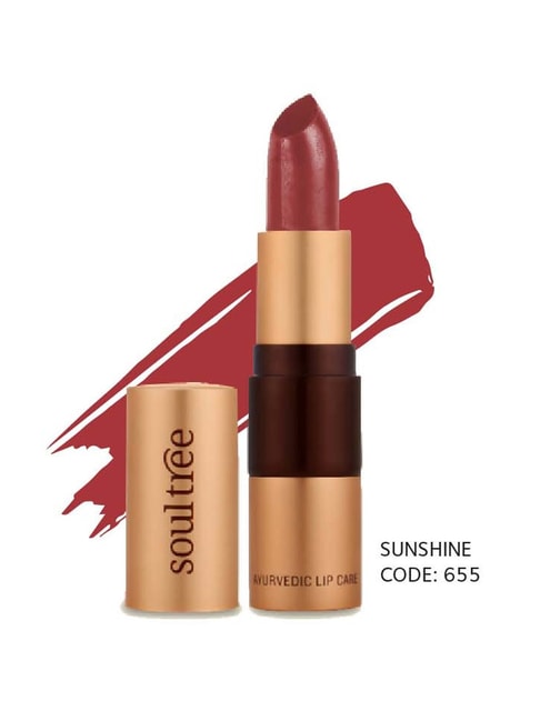 SoulTree Ayurvedic Lipstick - Sunshine 655 - 4 gm | Organic Lipstick