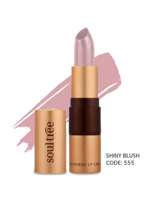 SoulTree Ayurvedic Lipstick - Shiny Blush 555 - 4 gm | Organic Lipstick