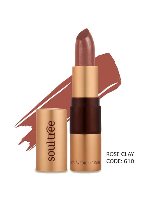 SoulTree Ayurvedic Lipstick - Rose Clay 610 - 4 gm | Organic Lipstick