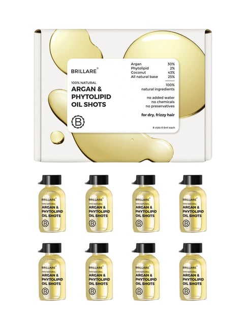 Brillare Argan & Phytolipid Oil Shots for Dry & Frizzy Hair - 6 ml x 8 Vials