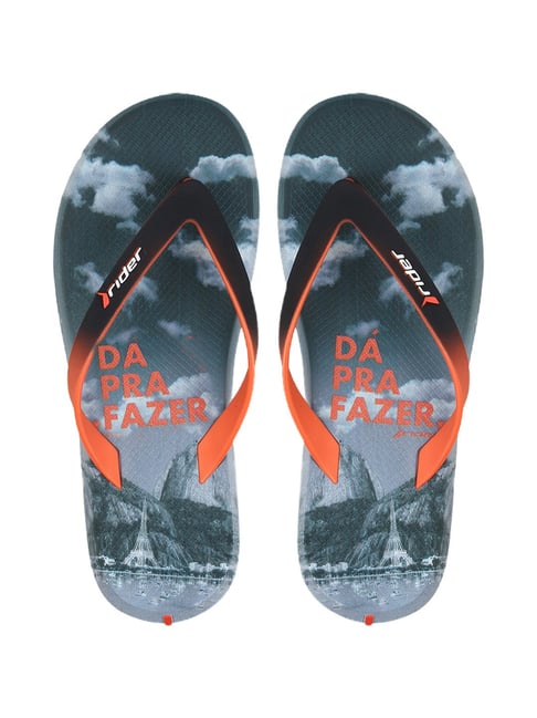 Rider Men s Orange Black Flip Flops