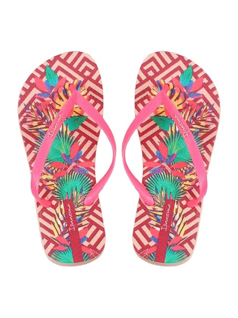 Buy Ipanema Women s Trendy Pink Green Flip Flops for Women at