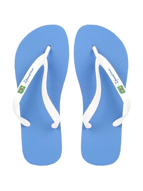 Ipanema Women's Classica Brasil II AD FF White Blue Flip Flops