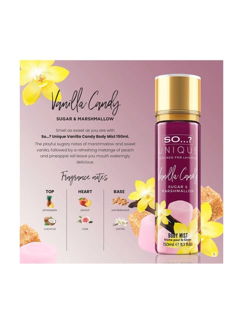Buy SO Unique Vanilla Candy Body Mist 150 ml Online At Best