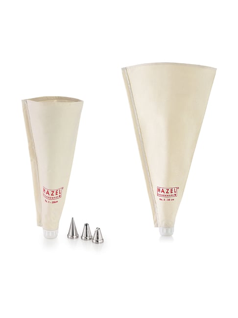 HAZEL White Stainless Steel Icing Bag With Nozzles