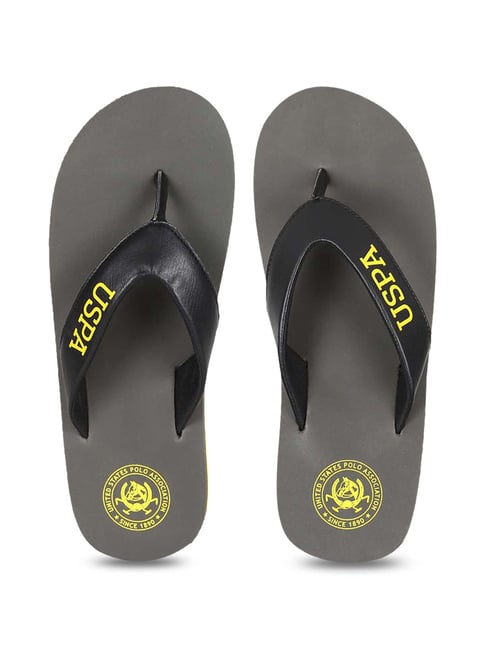 Buy U.S. Polo Assn. Men s Lake Charcoal Grey Flip Flops for Men at