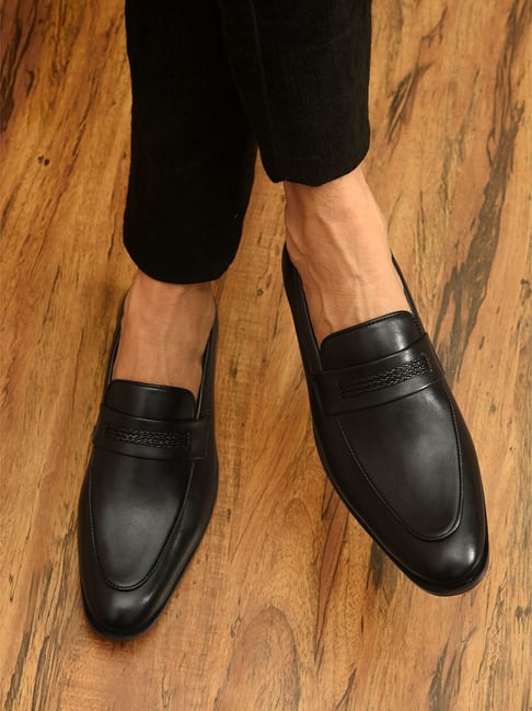 San Frissco Men's Black Formal Loafers