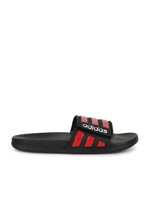 Adidas Men's ADILETTE COMFORT ADJ Coal Black Red Slides