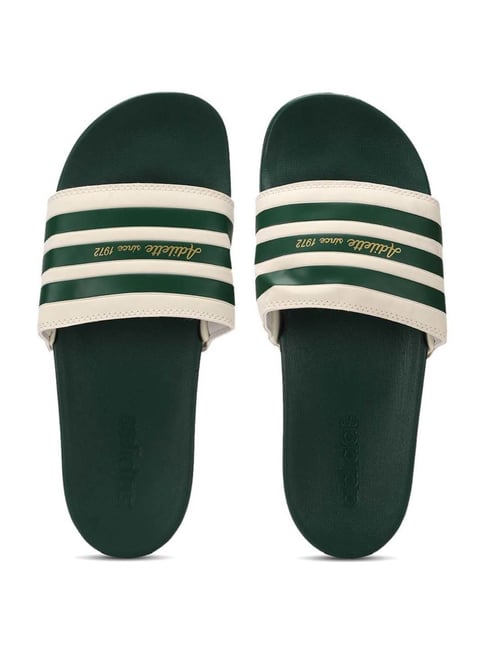 Buy adidas Men's ADILETTE COMFORT Unisex White Green Slides for