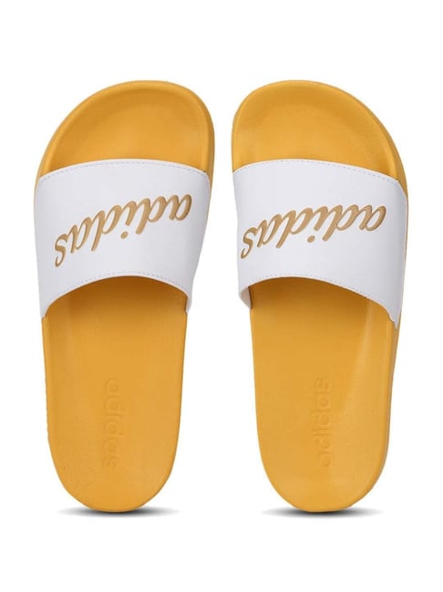 Adidas Women s ADILETTE SHOWER White Mustard Slides