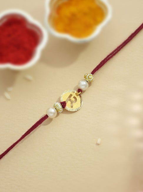 Malabar Gold and Diamonds 18k Gold Thread Rakhi for Brother/Bhai