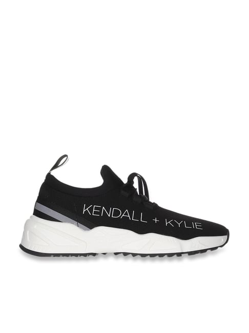 Kendall + Kylie Women's WILLOW Chunky Low Top Lace Up Black Sneakers