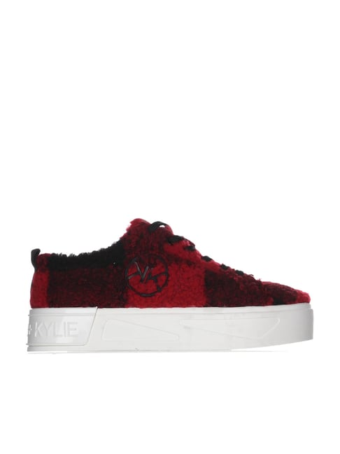 Kendall + Kylie Women's Buffalo BRYNN 2.0 SHERPA Low Top Lace Up Red Sneakers-image-2