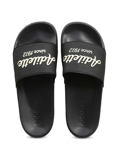 Adidas cloudfoam black outlet slides