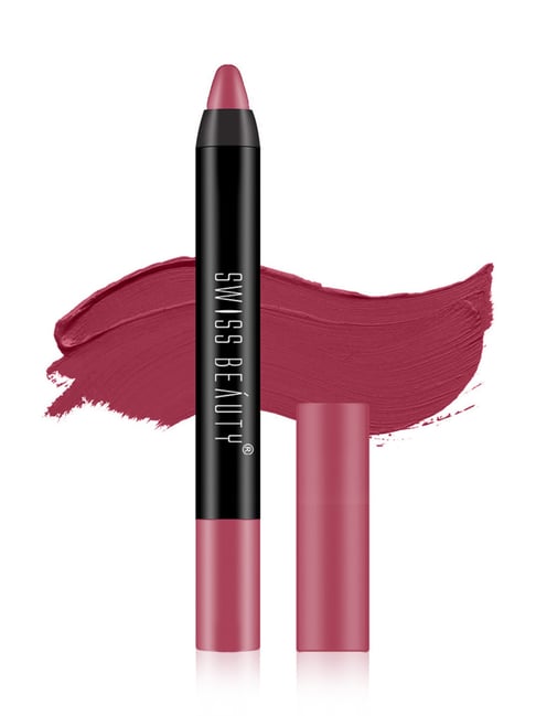 SWISS BEAUTY Non Transfer Matte Crayon Lipstick Night Out - 3.5 gm-image-10