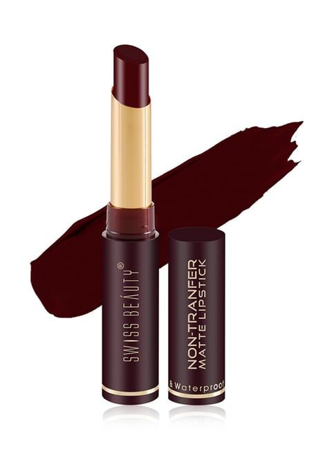 SWISS BEAUTY Non-Transfer Matte Lipstick Dynamite Berry - 2 gm-image-1
