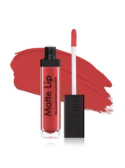 SWISS BEAUTY Ultra Smooth Matte Liquid Lipstick Hot Red - 6 ml-picture-25