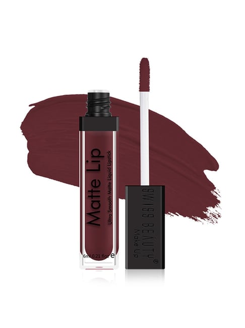 SWISS BEAUTY Ultra Smooth Matte Liquid Lipstick Grape Wine - 6 ml-picture-27