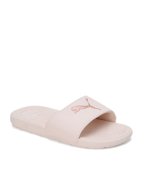 Pink fur slides discount puma