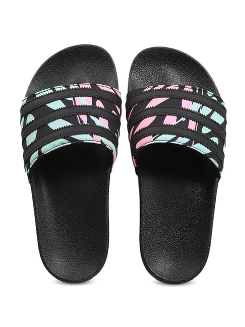 adidas Adilette Comfort Pink/Black 3-Stripes Sport Slide Sandals Womens  size 7 | eBay