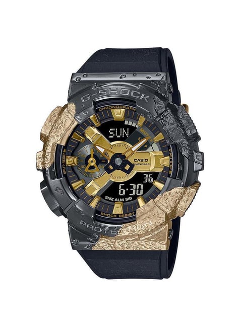 Mens black and gold g best sale shock watch