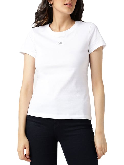 Calvin Klein Jeans Bright White Logo Slim Fit T-Shirt