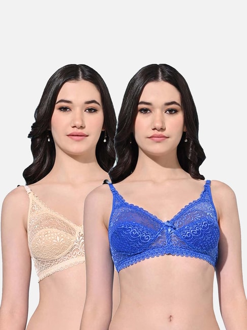 Buy FIMS: Fashion is my Style Beige & Blue Bras - Pack Of 2 for Women  Online @ Tata CLiQ