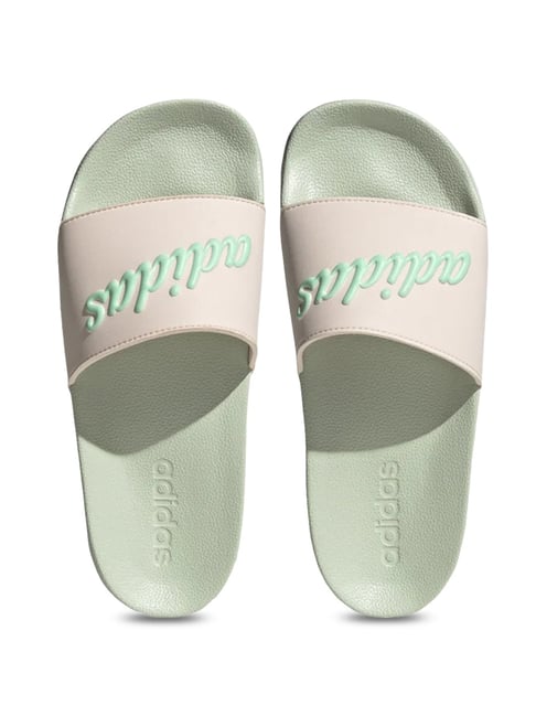 Womens adidas slides mint green new arrivals