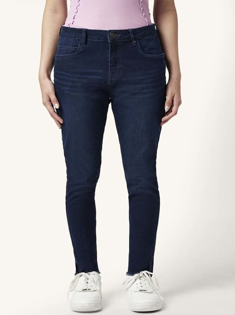 People by Pantaloons Blue Cotton Mid Rise Jeans-picture-46
