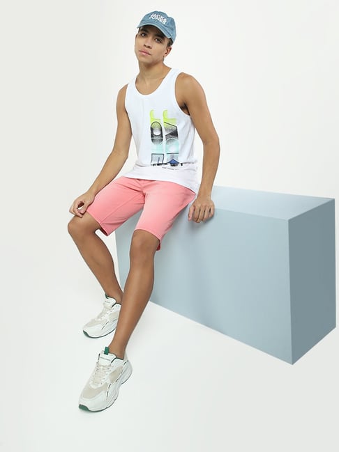 Jack & Jones Pink Regular Fit Denim Shorts-picture-31